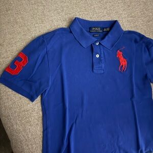 Polo by Ralph Lauren Men's Royal Blue Polo with Red Accents